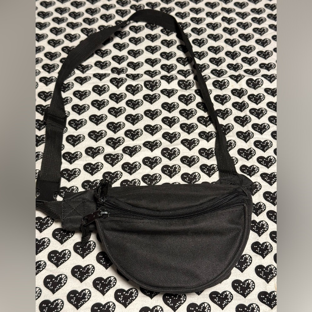 Dalix Black Crossbody Fanny Pack #66/12tt - Picture 3 of 8
